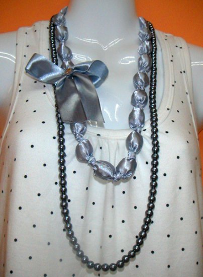 Roxette Dark Grey 2-layer Necklace