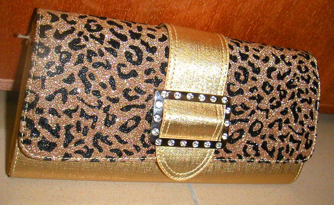 Gold Leopard Clutch