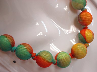 Orange/Turquoise Bead Wrap Necklace