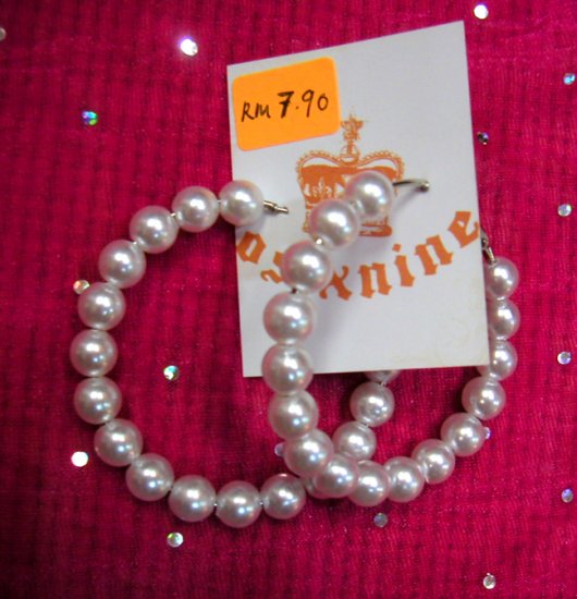 Angelic White Hoop Pearl Earrings