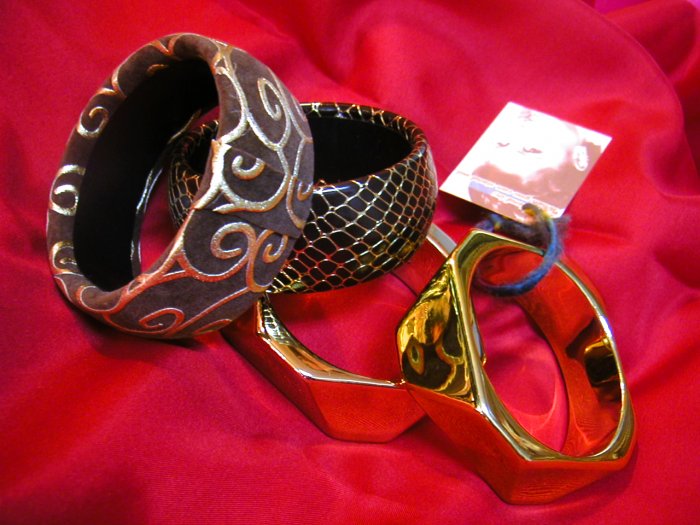 Solid Disco Gold Bangles