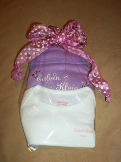 Calvin Klein Baby Bodysuit & Bib Set