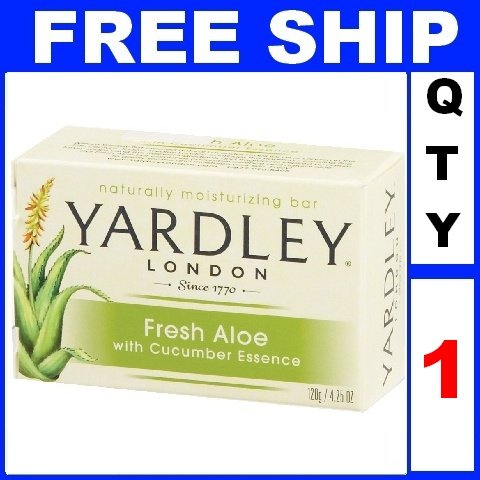 NEW 1 Bar Soap YARDLEY Fresh Aloe Moisturizing (4.25oz/Bar)