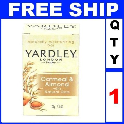 NEW 1 Bar Soap YARDLEY Oatmeal & Almond Moisturizing (4.25oz/Bar)