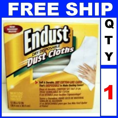 NEW 1 Box ENDUST Dry Disposable DUST CLOTHS - Furniture Polishing (10 cloths/box)
