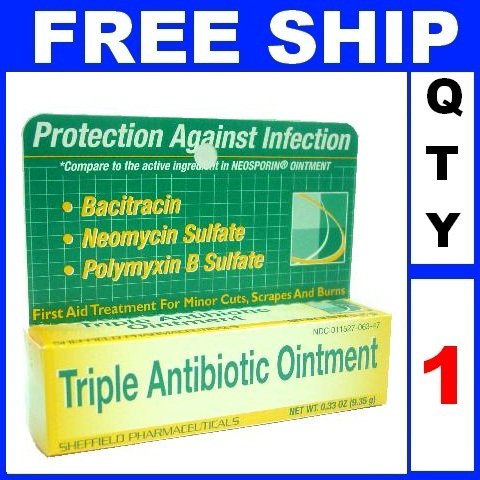 NEW 1 Tube Dr Sheffields First Aid TRIPLE ANTIBIOTIC OINTMENT Neomycin (0.33oz/Tube)