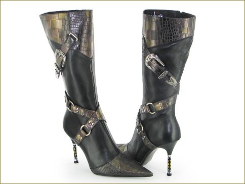 The Black Nuray Knee High Boot