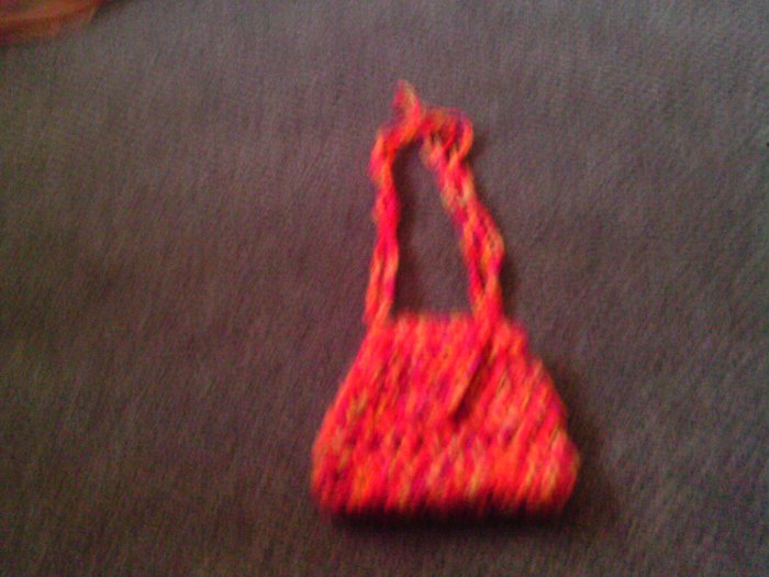 Crochet small yellow & orange handbag