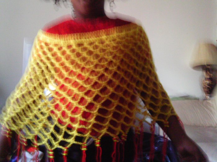 Crochet medium Beaded pancho