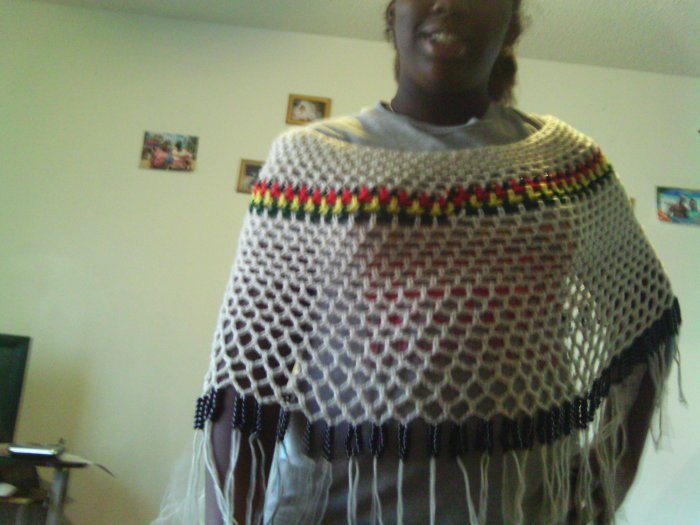 Crochet Large Beaded Pancho