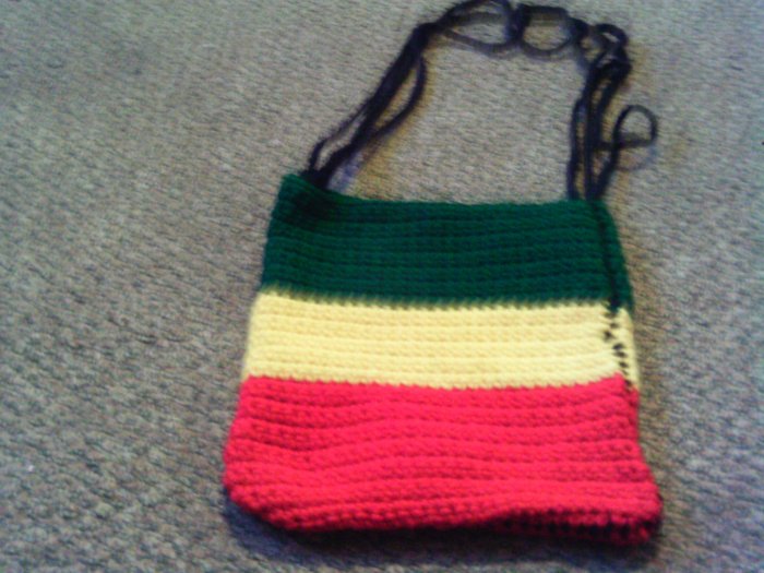 Crochet Small Red,Yellow & Green handbag