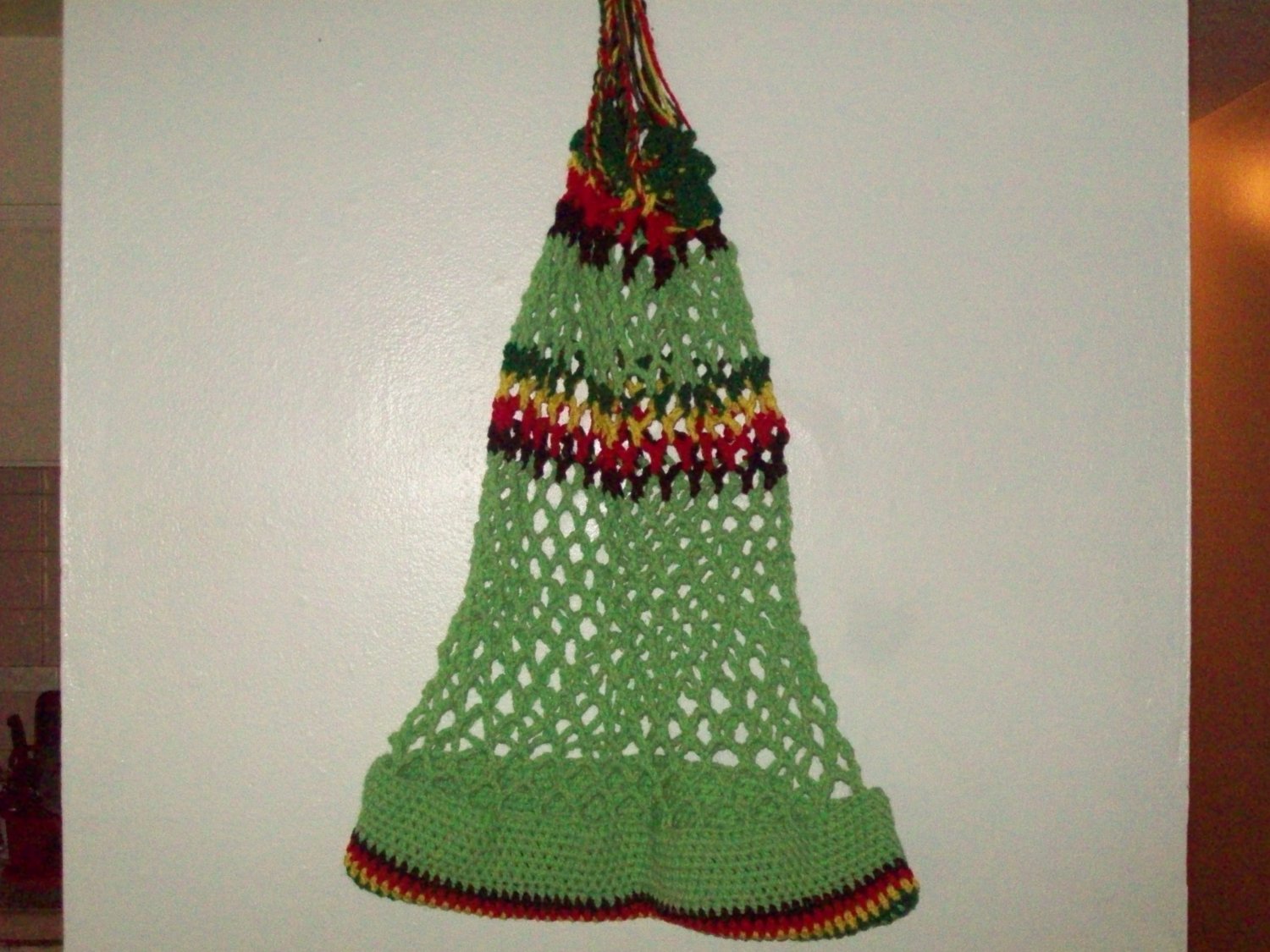 Lime green,red, yellow & Green tote bag