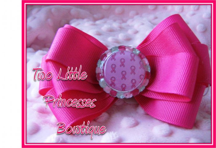 Breast Cancer Ribbon Bow