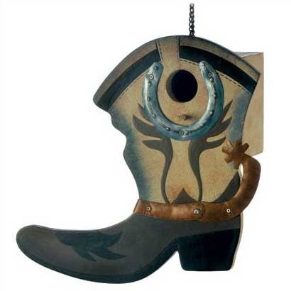 Wild West Western Style Boot Birdhouse Bird House