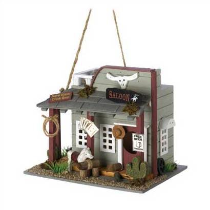 Western Style Wild Horse Saloon Birdhouse Bird House