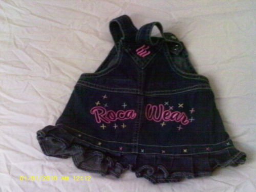 Girl jean dress Roca Wear Sleeveless 6/9 mos.