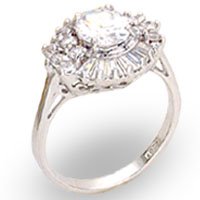 Clear Rosette CZ Ring Size 8