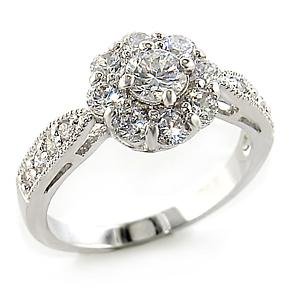 Clear Floral Rosette CZ Ring Size 5