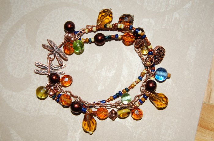 Three Strand Dragon Fly Bracelet