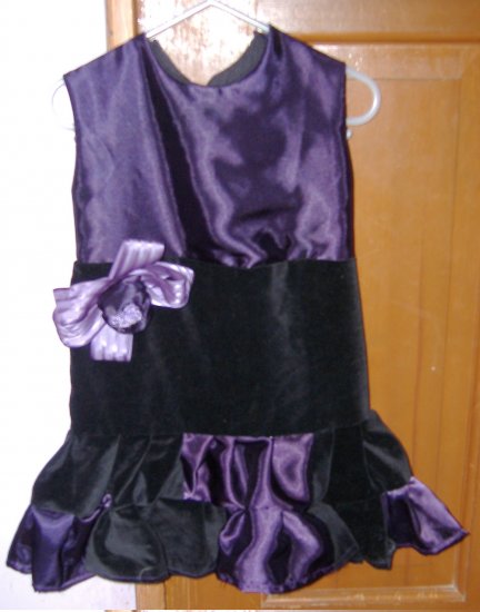 Black velvet and purple silk dress. sz 3