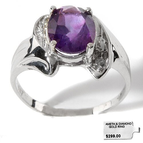 Amethyst and diamond ring