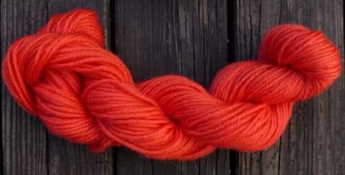 100% wool yarn, worsted wt, orange 1 skein