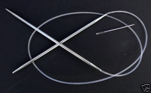 stainless steel knitting needle circular US size 6, 31"