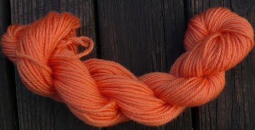 100% wool yarn, worsted wt, tangerine 1 skein