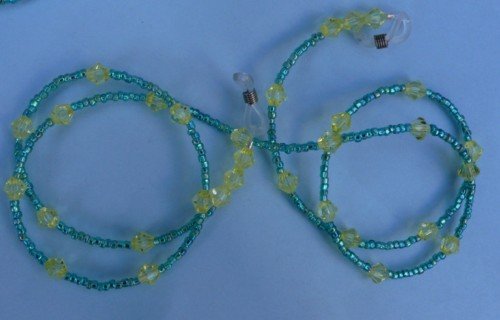 Sunglasses & eyeglass holder, glass & crystal, 28"