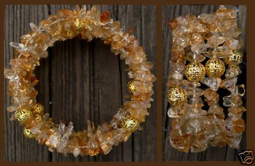 Memory wire Bracelet, topaz and gold filled beads