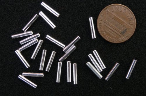 2 dz of 925 silver tube beads, 2 x 10 mm,