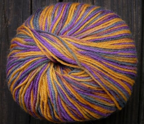 Pure wool yarn Fingering w violet gold ocher gray olive