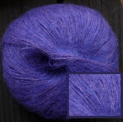 mohair acrylc lace weight yarn, vivid iris, 165 yards
