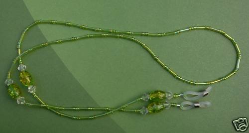 Sunglasses & eyeglass holder , made of glass, 28" green