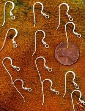 Lot of 12 925 silver earring wire findings ~ hooks