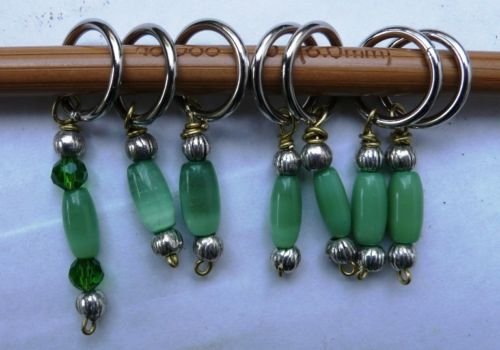 Stitch marker, knitting or crochetting, pewter & shell