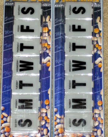 2 Large 7 Day Weekly Pill Box Organizers