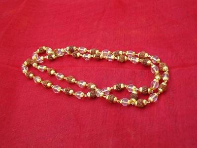 RELIGIOUS RUDRAKSHA + SPHATIK MALA FOR JAPA POOJA
