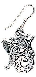 Legends of Rhiannon,Celtic Dragon Earrings for Leadership & Purity!!!!!!