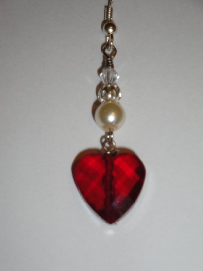 Red Heart Dangling Earrings