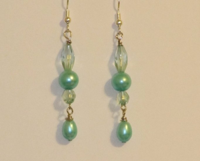 Aqua Blue Glass Bead Dangles