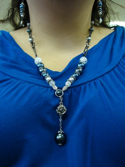 Exclusive Pearl Bead Necklace, Earrings and Bracelet Set