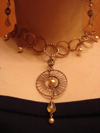 Exclusive Elegant Copper chain necklace & earring set