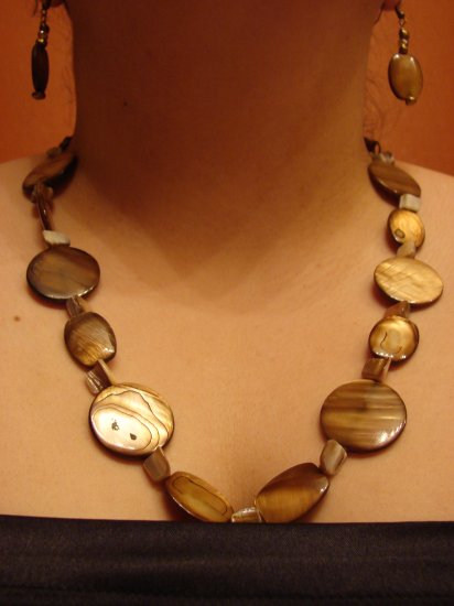 Mother of Pearl and Shell Necklace and Earrings