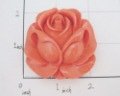natural red turquoise---carved pink rosebud pendant