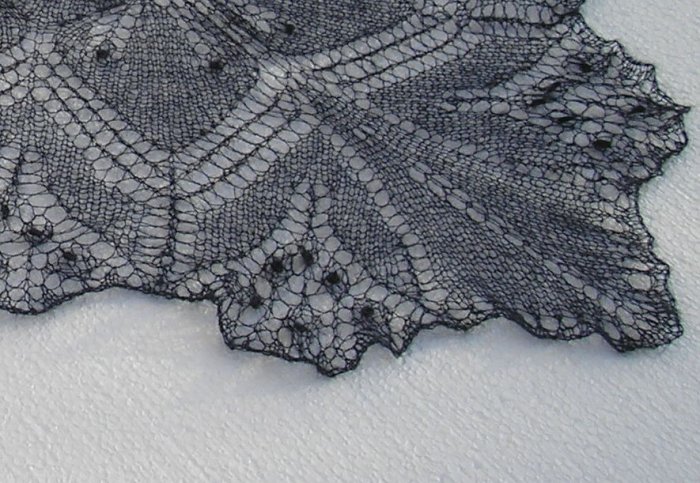 Dark blue Aeolian mohair shawl scarf