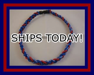 Titanium Baseball Sport Necklace BLUE & RED