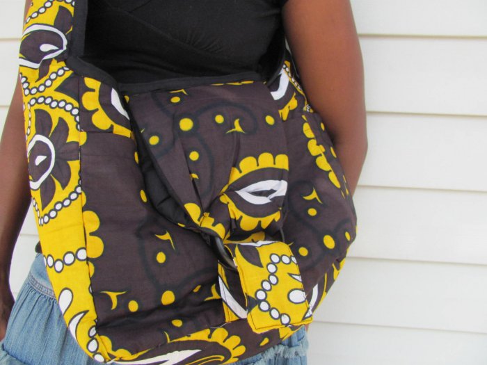 brown and yellow bag