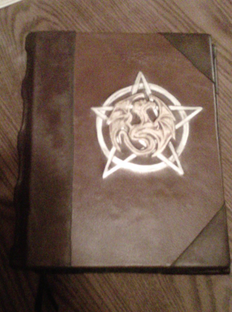 Blank Book of Shadows Pentagram and Dragon