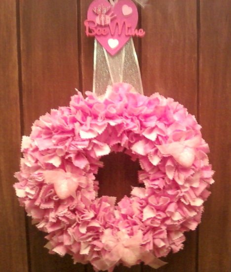 Be mine valentine rag wreath